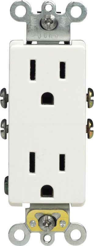 OUTLET DPLX 15AMP WHT