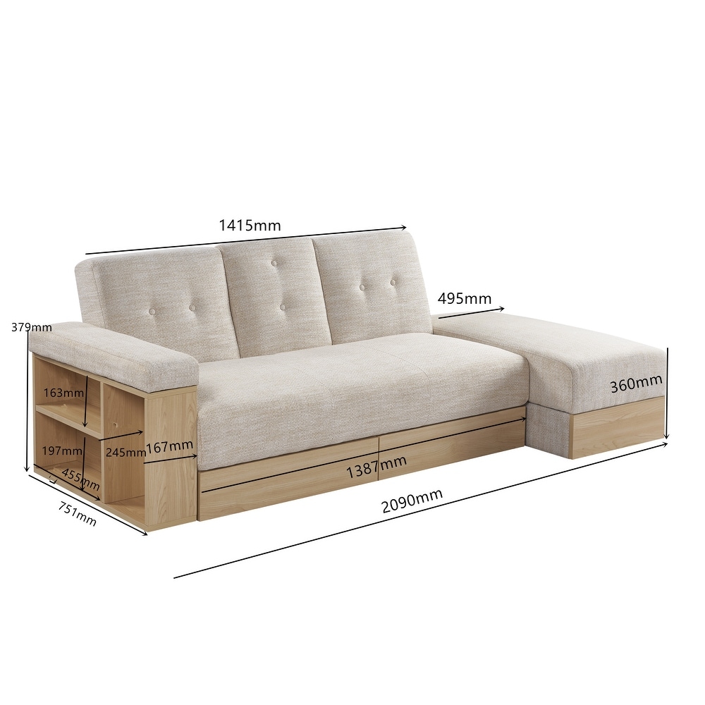 Multi functional sofa with storage box and drawer