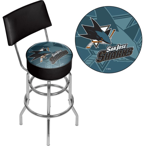 NHL Swivel Bar Stool with Back - Watermark