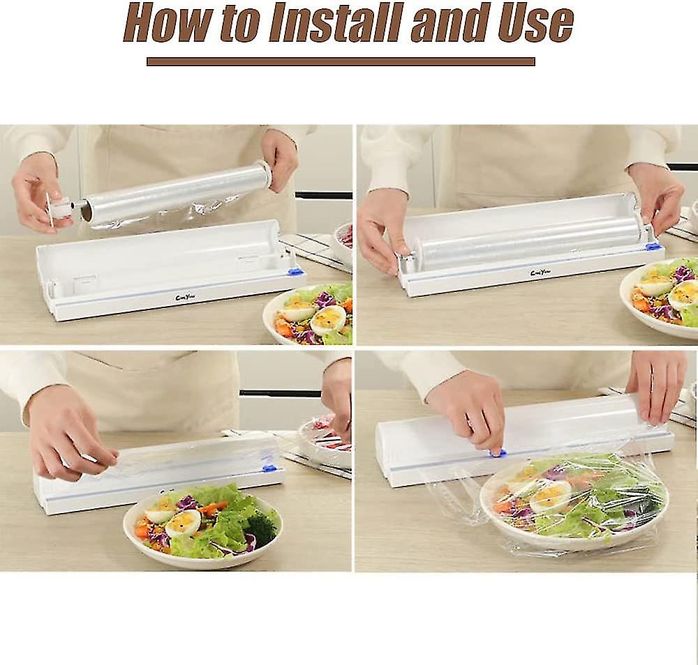 Cling Film Cutter Dispenser， Aluminum Foil Cling Film Cutter， Reusable Quick Cling Cling Film For Kitchen And Dining Room