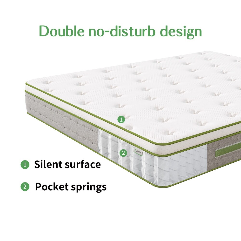 Novilla 10 inch Gel Memory Foam Hybrid Pocket Spring Mattress