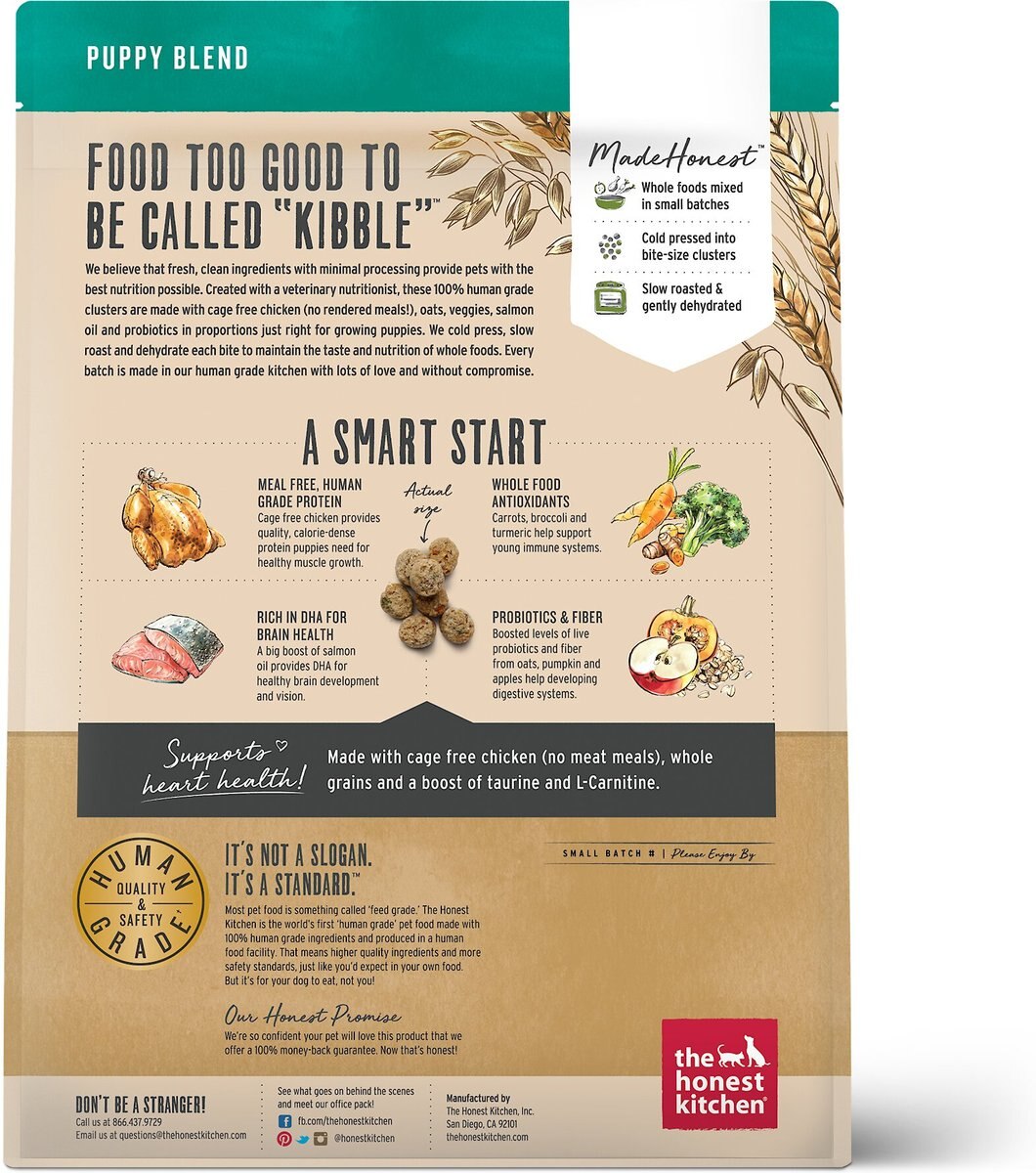 The Honest Kitchen Food Clusters Whole Grain Chicken and Oat Recipe Puppy Blend Dog Food