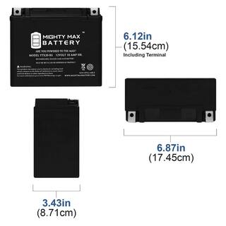 MIGHTY MAX BATTERY 12-Volt 18 Ah 270 CCA Rechargeable Sealed Lead Acid (SLA) AGM Powersport Battery YTX20-BS