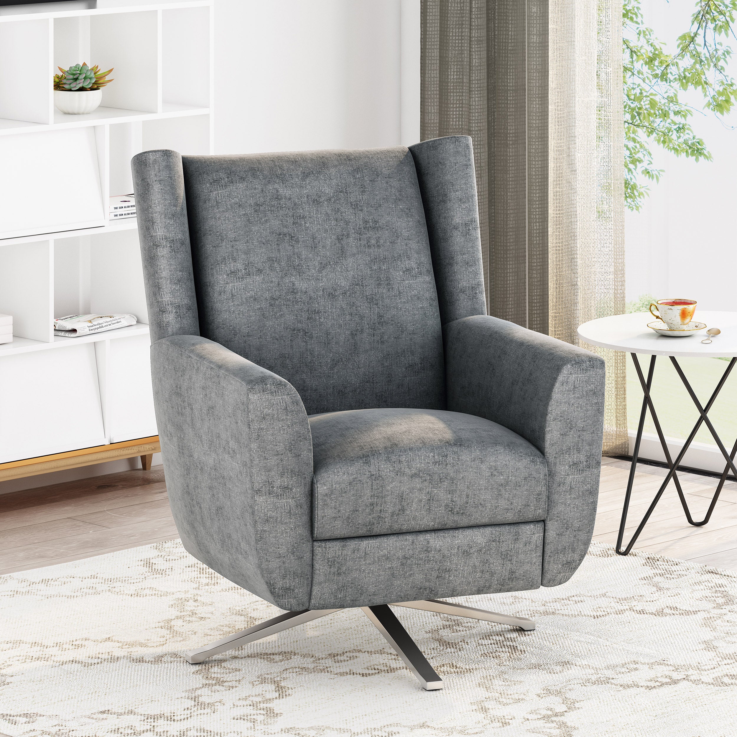 Dezi Contemporary Fabric Swivel Chair