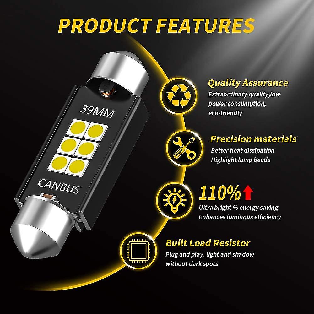 36mm C3w Led Bulbs Canbus 3030 6-smd No Error Car Interior Map Reading S 12v/24v 3w Auto Lamp (， 36mm)