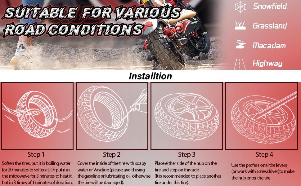 10 inch 10x2.7 6.5 Electric Scooter Solid Tire Off road Tire For Hover 1 Alpha JOYOR S Hiboy Titan PRO Electric Scooter