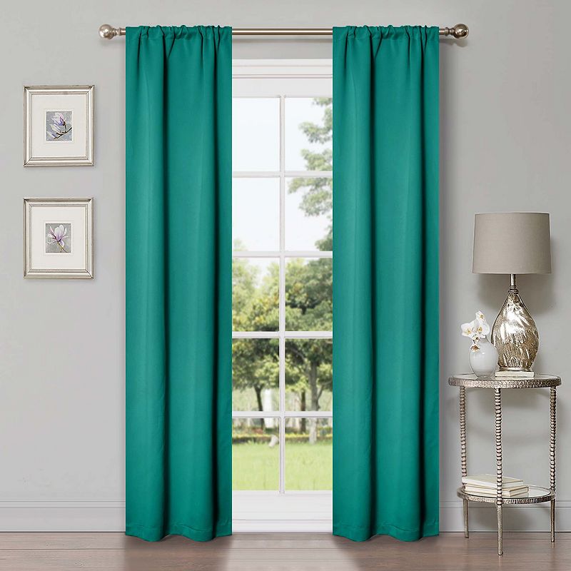 Superior Solid Insulated Thermal Blackout Rod Pocket Curtain Set