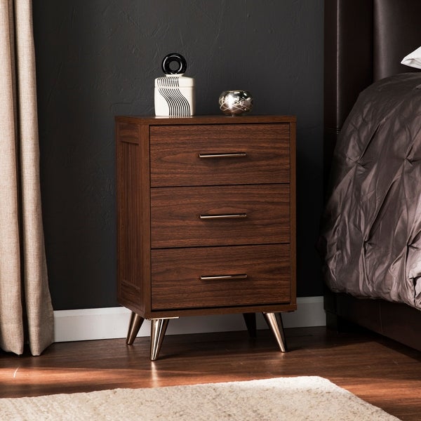 SEI Furniture Narva Mid-century Modern Storage Nightstand - - 25446841