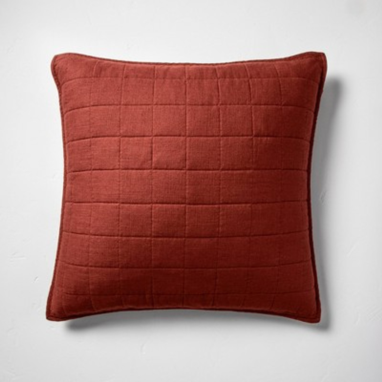 Euro Heavyweight Linen Blend Quilt Pillow Sham Dark Clay - Casaluna™