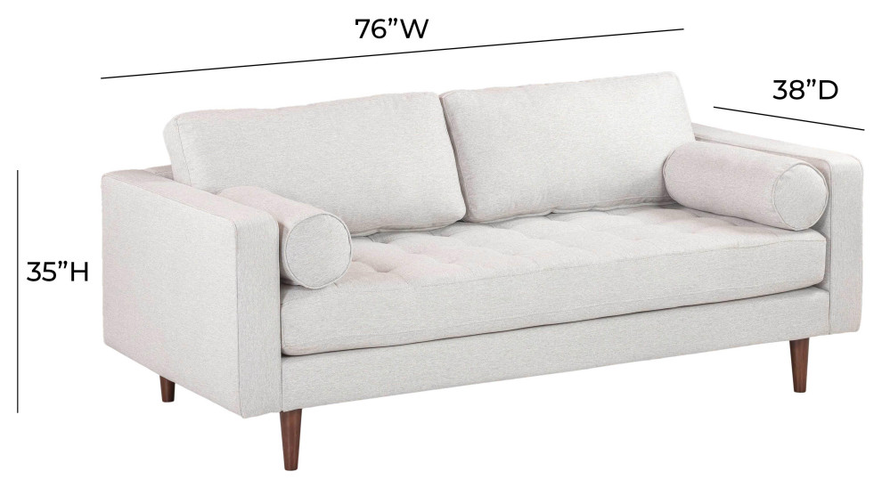 Cave Tweed Loveseat   Midcentury   Loveseats   by TOV Furniture  Houzz