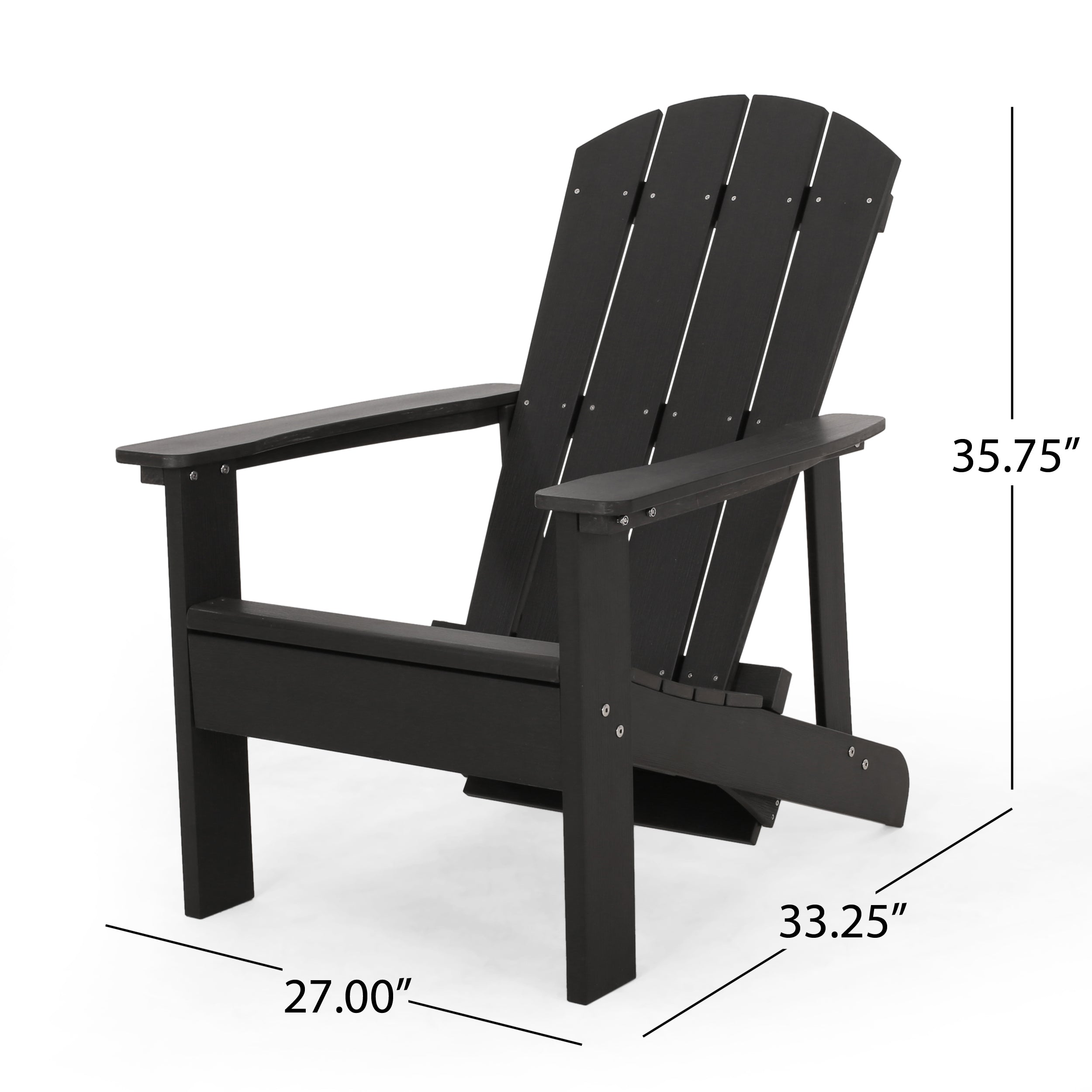 Ulises Outdoor Faux Wood Adirondack Chair with Retractable Ottoman