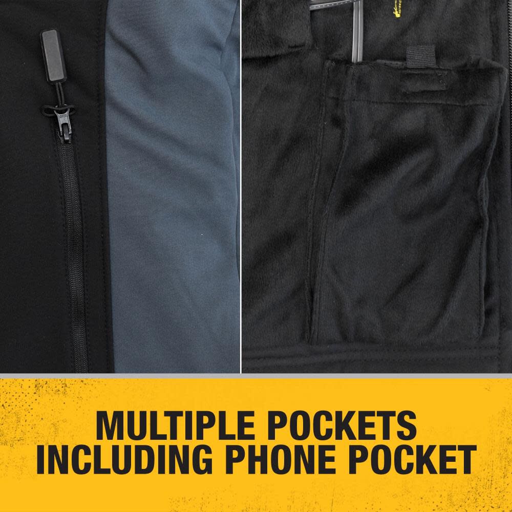 DEWALT Hooded Soft Shell Jacket Kitted: Battery Adapter and Charger Black - Medium DCHJ066C1-M from DEWALT