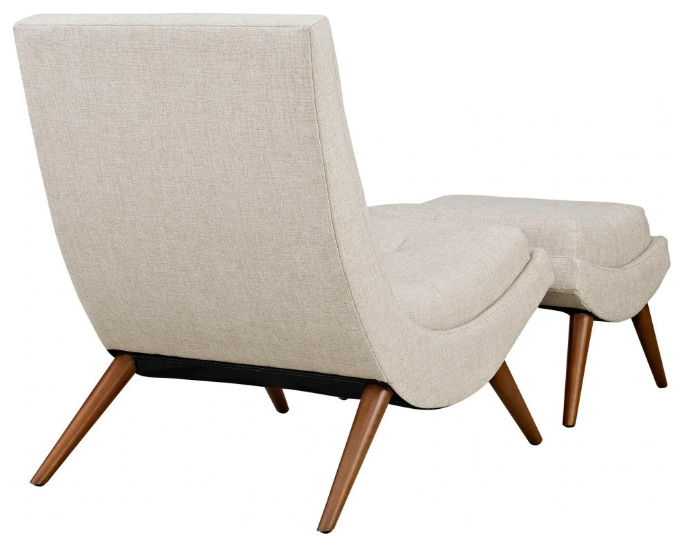 Cooper Light Gray Upholstered Fabric Lounge Chair Set   Midcentury   Armchairs And Accent Chairs   by V.S.D Furniture  Houzz