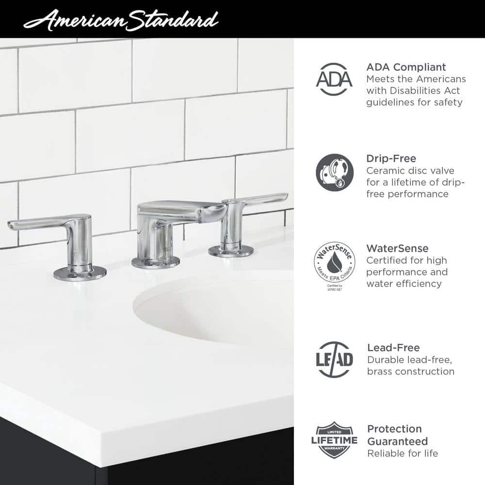 American Standard Studio S 8 in Widespread 2Handle Low Spout Bathroom Faucet in Matte Black