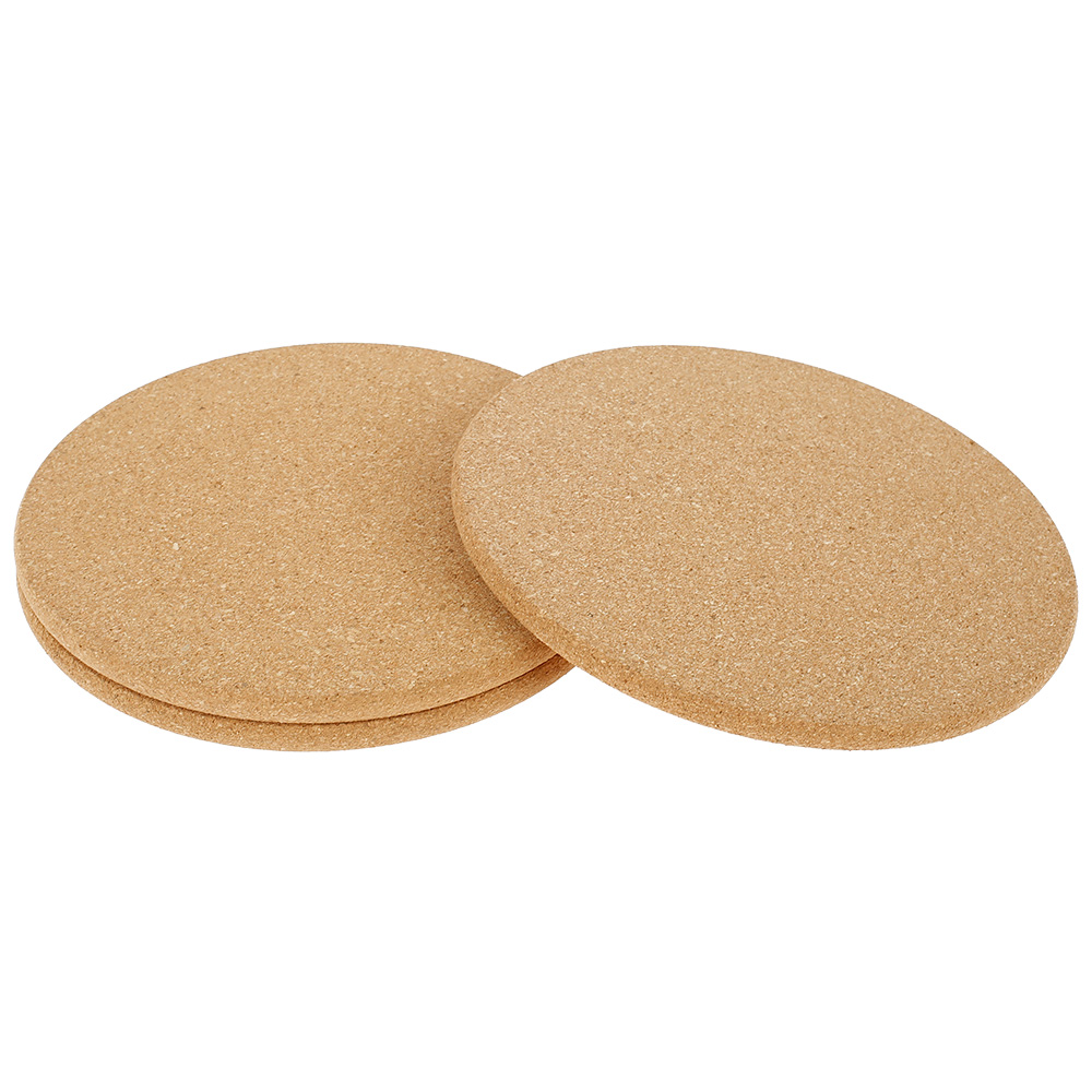 Everso Cork Pot Holder，3Pcs Cork Pot Holder Heat Resistant Round Pans Stands Pad Coasters Worktop Saver Mats