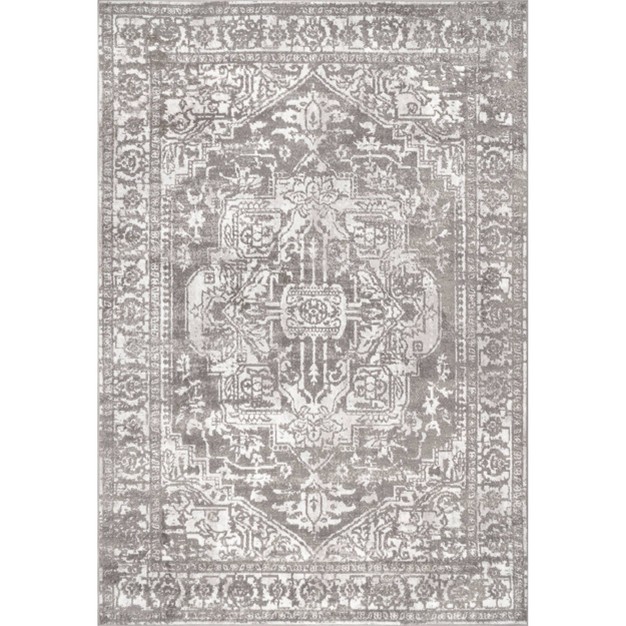 4 x27 3 quot x6 x27 Melody Vintage Medallion Area Rug Light Gray Nuloom