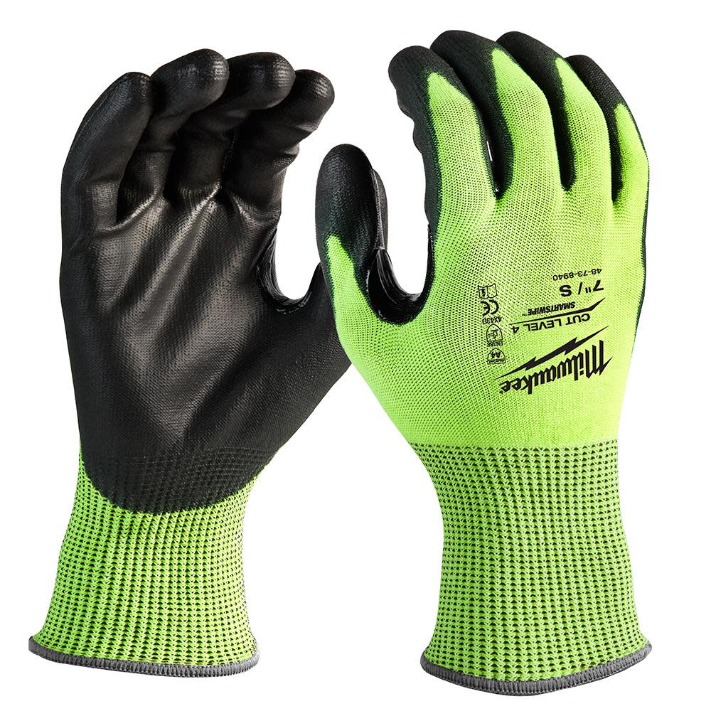 MW Cut Level 4 Gloves Hi Vis Polyurethane Dipped 48-73-8940M910 from MW