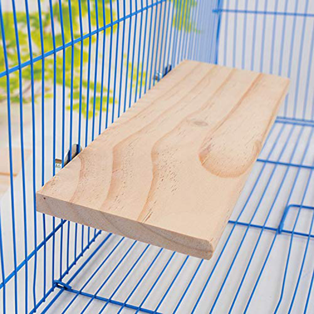 TBOLINE Wood Stand Platform Pet Parrot Hamster Perches Paw Grinding Springboard (S)