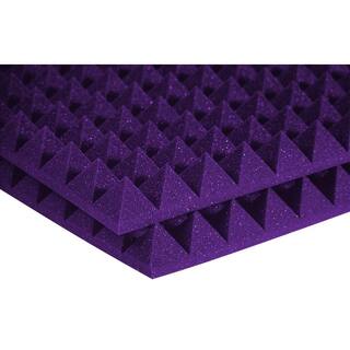 Auralex Studiofoam Pyramid Panels - 2 ft. W x 2 ft. L x 2 in. H - Purple (Half-Pack: 12 Panels per Box) 2PYR22PUR-HP