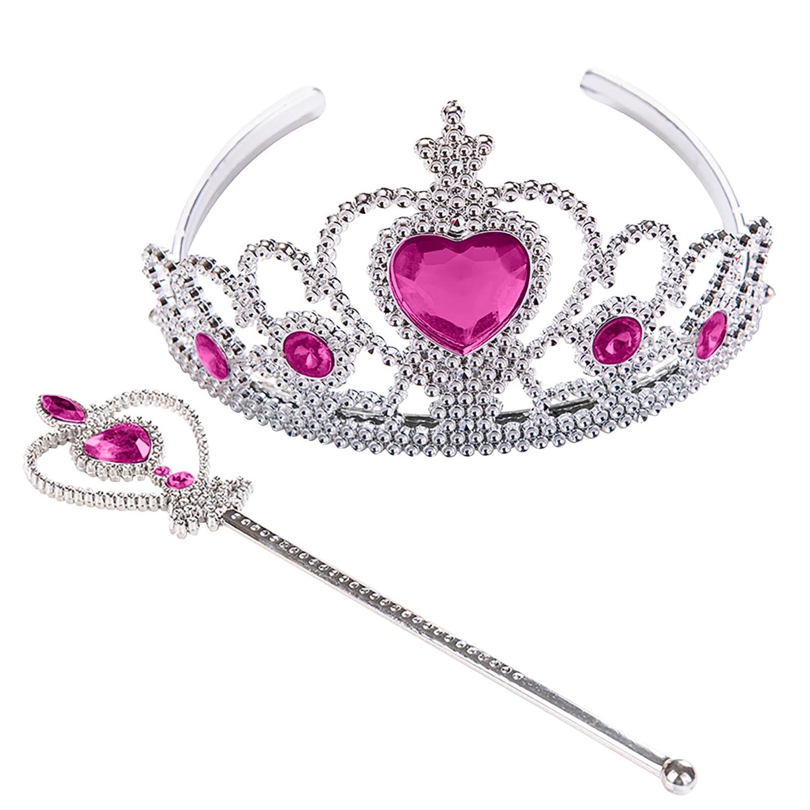 Novelty Funny Toy Children'S Plastic Crown Tiara Sorcery Scepter Set Princess Jewelry Pool Toys For Toddlers 1-3 Plastic A