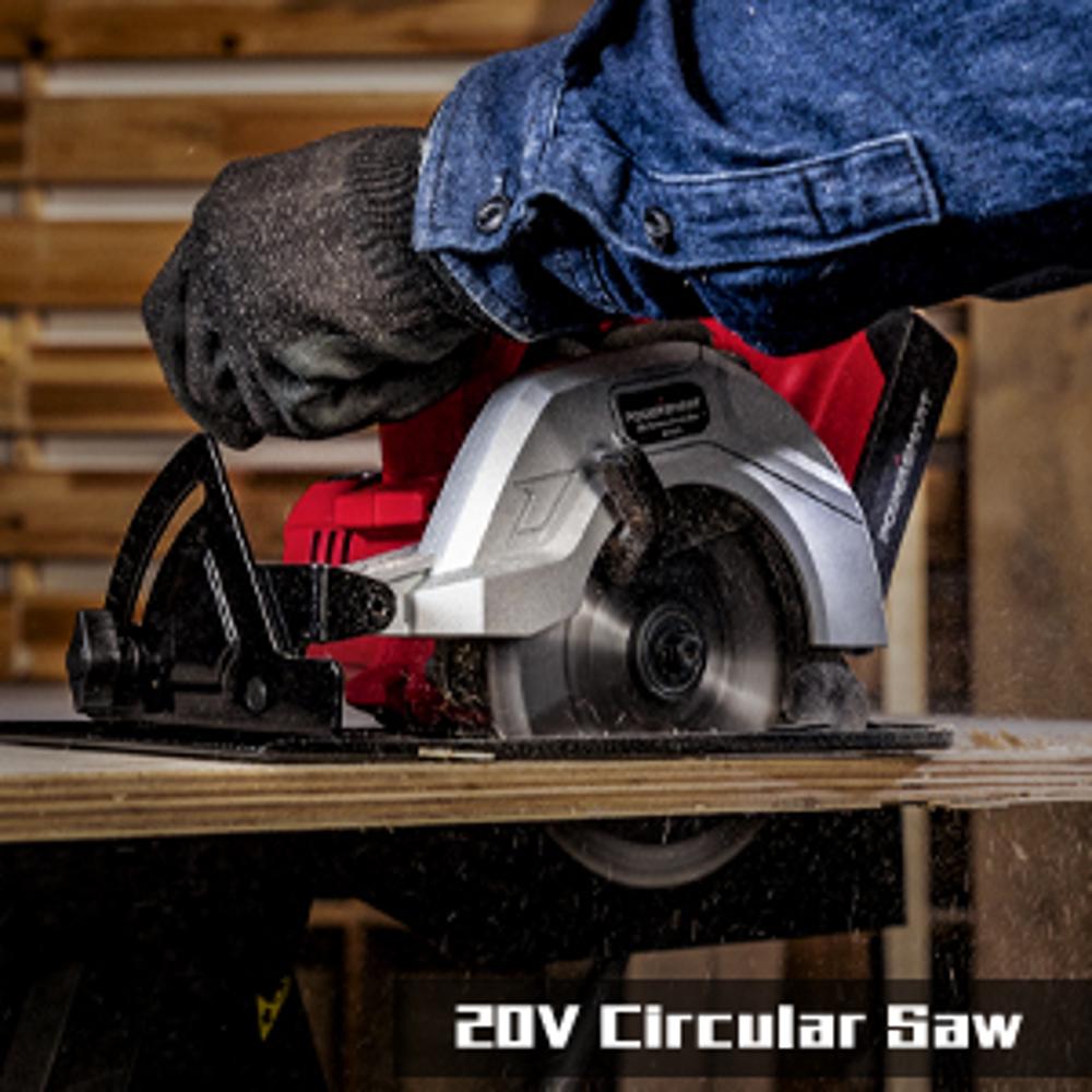 PowerSmart PS76200C 20V Cordless Drill / Circular Saw Combo Kit (2-Tool) with (2) Batteries 1.5Ah and Charger