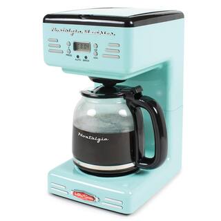 🎉Limited Time Offer🎉Nostalgia 12-Cup Blue Coffee Maker with Pause and Serve Function RCOF12AQ