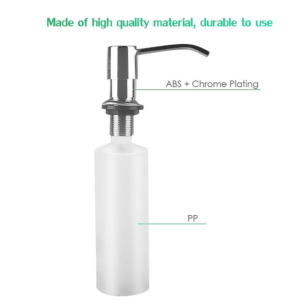 Under Kitchen Sink Soap Dispenser 300ml Soap Dispensers Hand Liquid Pump Bottle Easy Installation For Bathroom Sink Silver