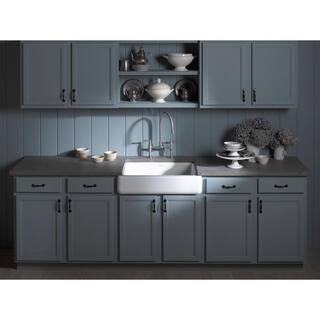 KOHLER Whitehaven Farmhouse Apron-Front Cast Iron 30 in. Single Basin Kitchen Sink in Biscuit K-6486-96