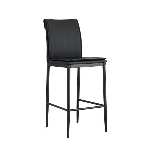 Counter Height PU Bar Stool with Metal Legs，Set of 2