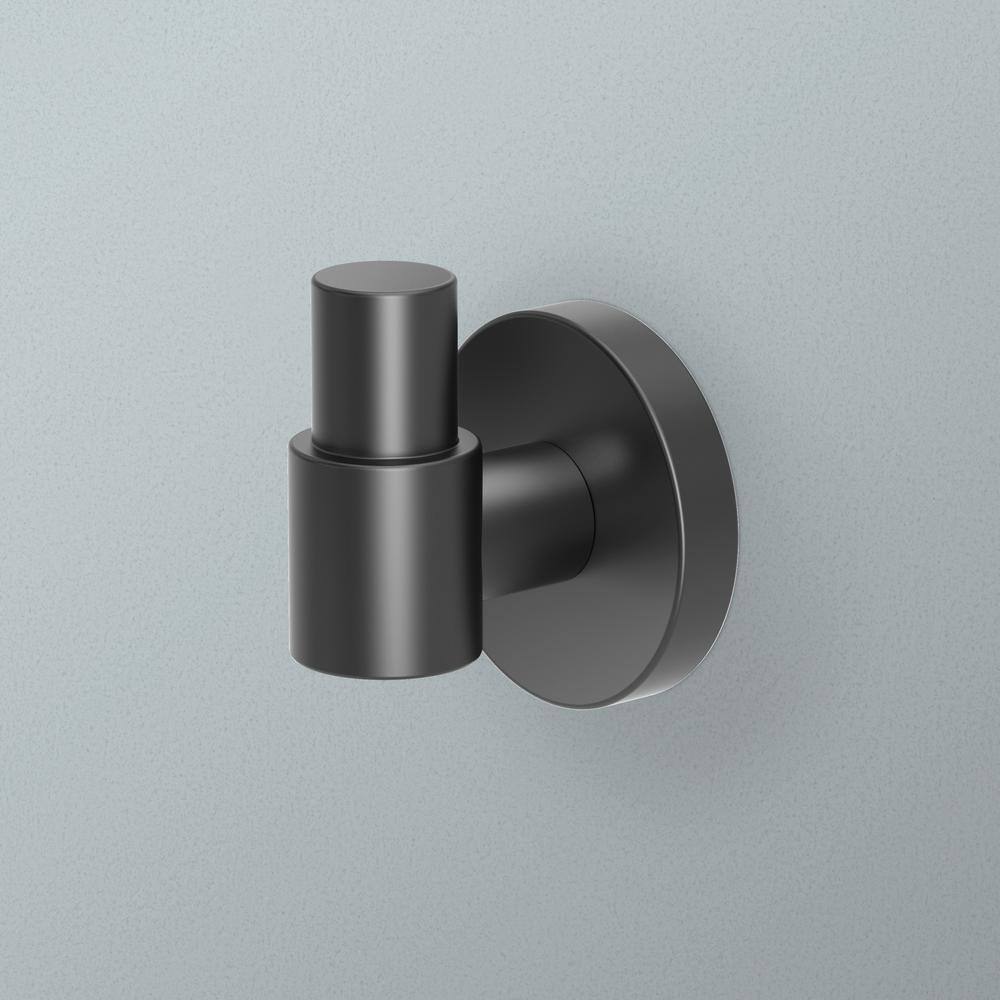 Gatco Reveal Knob Robe and Towel Hook in Matte Black (1-Pack) 4665MX