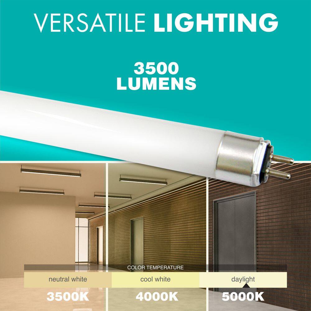 Simply Conserve 25-Watt54-Watt Equivalent 45.8 in. Linear T5 Type A LED Tube Light Bulb Daylight 5000K 25-pack L25T5G50A