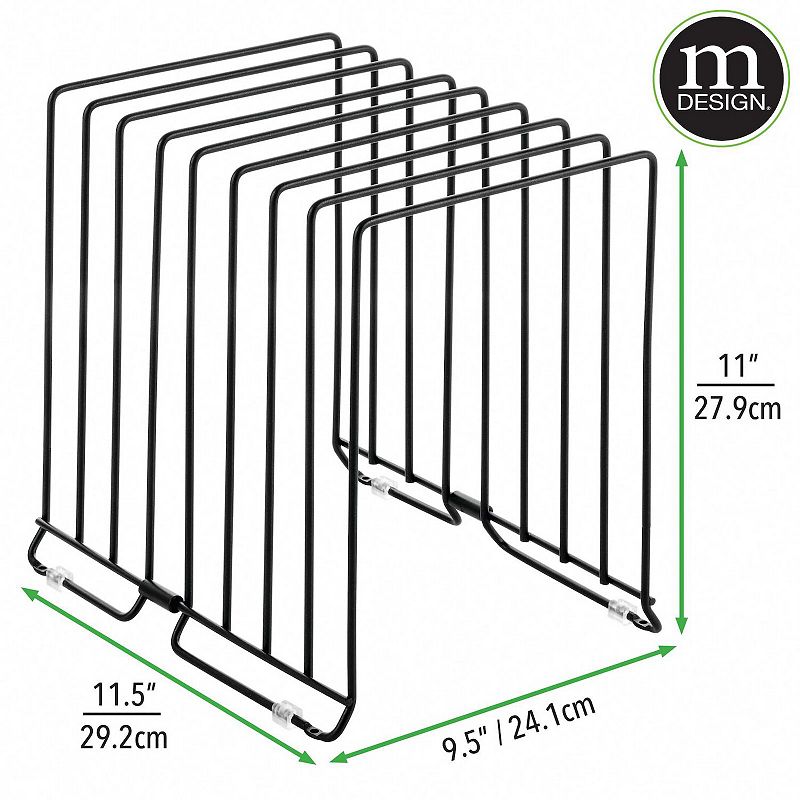 mDesign Large Metal 8 Slot Baking Sheet/Appliance Organizer Rack， 2 Pack