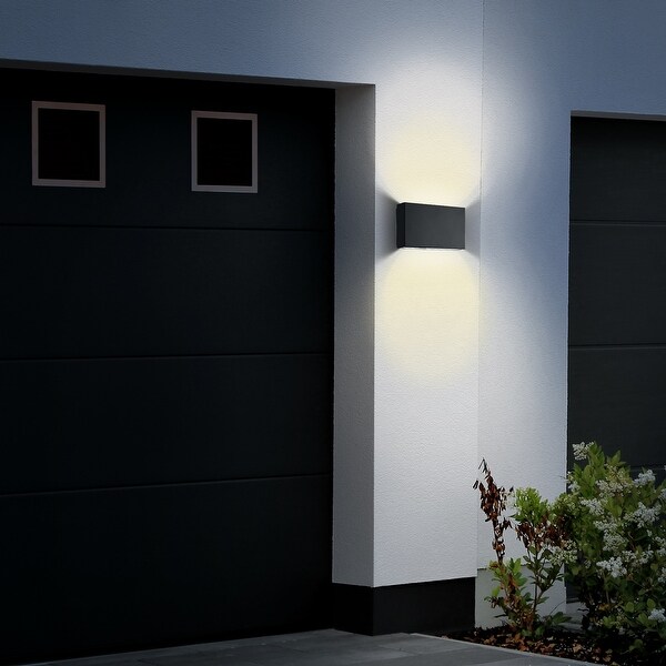 Min Brick Outdoor LED Black Wall Light - 1-LIGHT Shopping - The Best Deals on Outdoor Wall Lanterns | 40104158