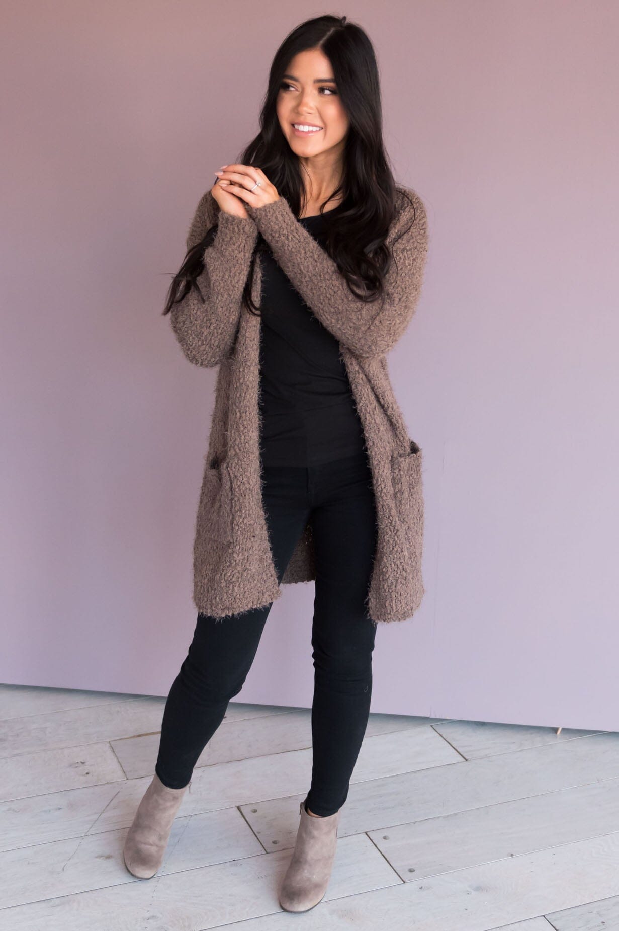 Soft & Cuddly Modest Sweater Cardigan