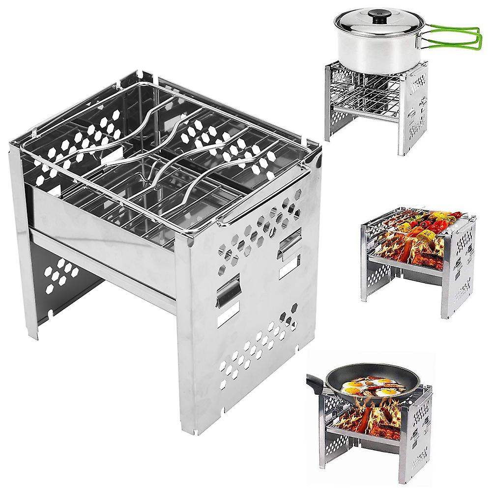 Outdoor Portable Stainless Steel Folding Ultralight Stove Bbq Grill Heating Equipment