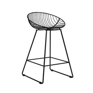 CosmoLiving by Cosmopolitan Ellis Black Metal Wire Counter Stool S020001