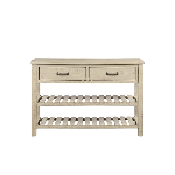 Nestfair Console Table with Drawers and 2 Tiers Shelves