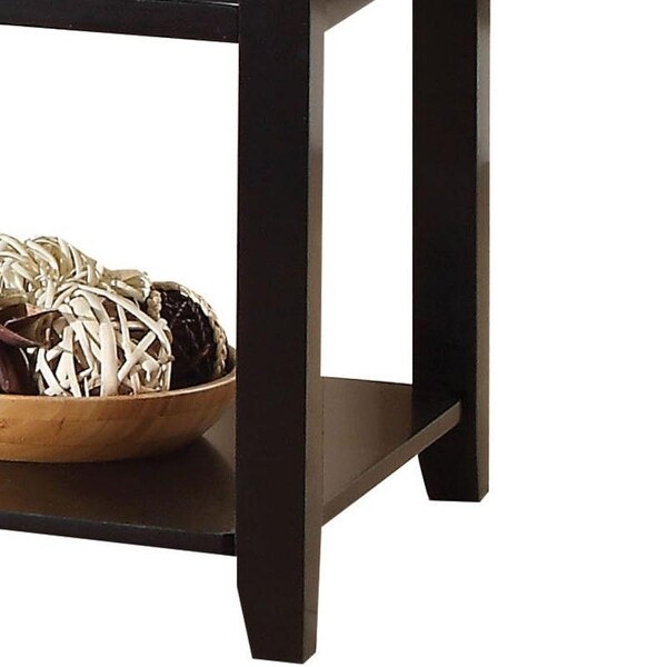 Modern Style Malachi End Table with 1 Drawer and 1 Tier Shelf (Black)