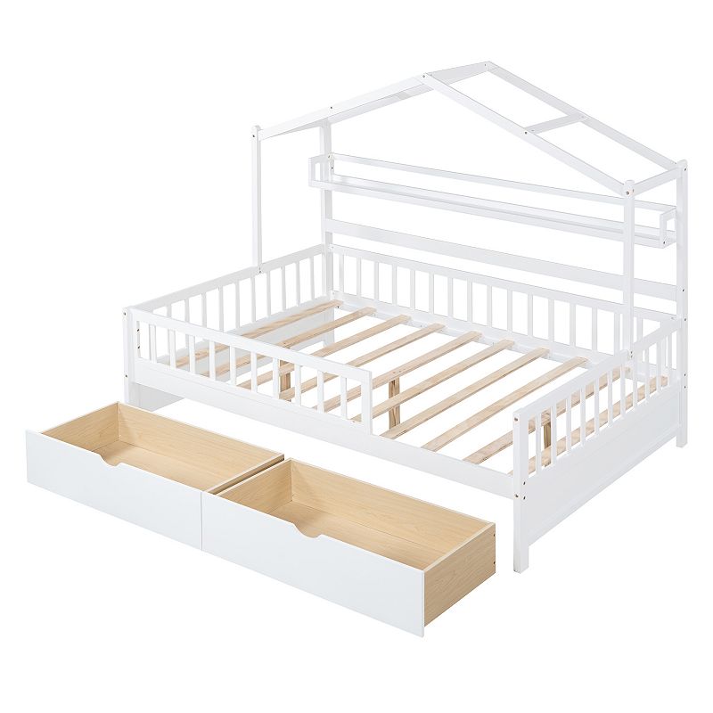 Merax Wooden House Bed With Drawers