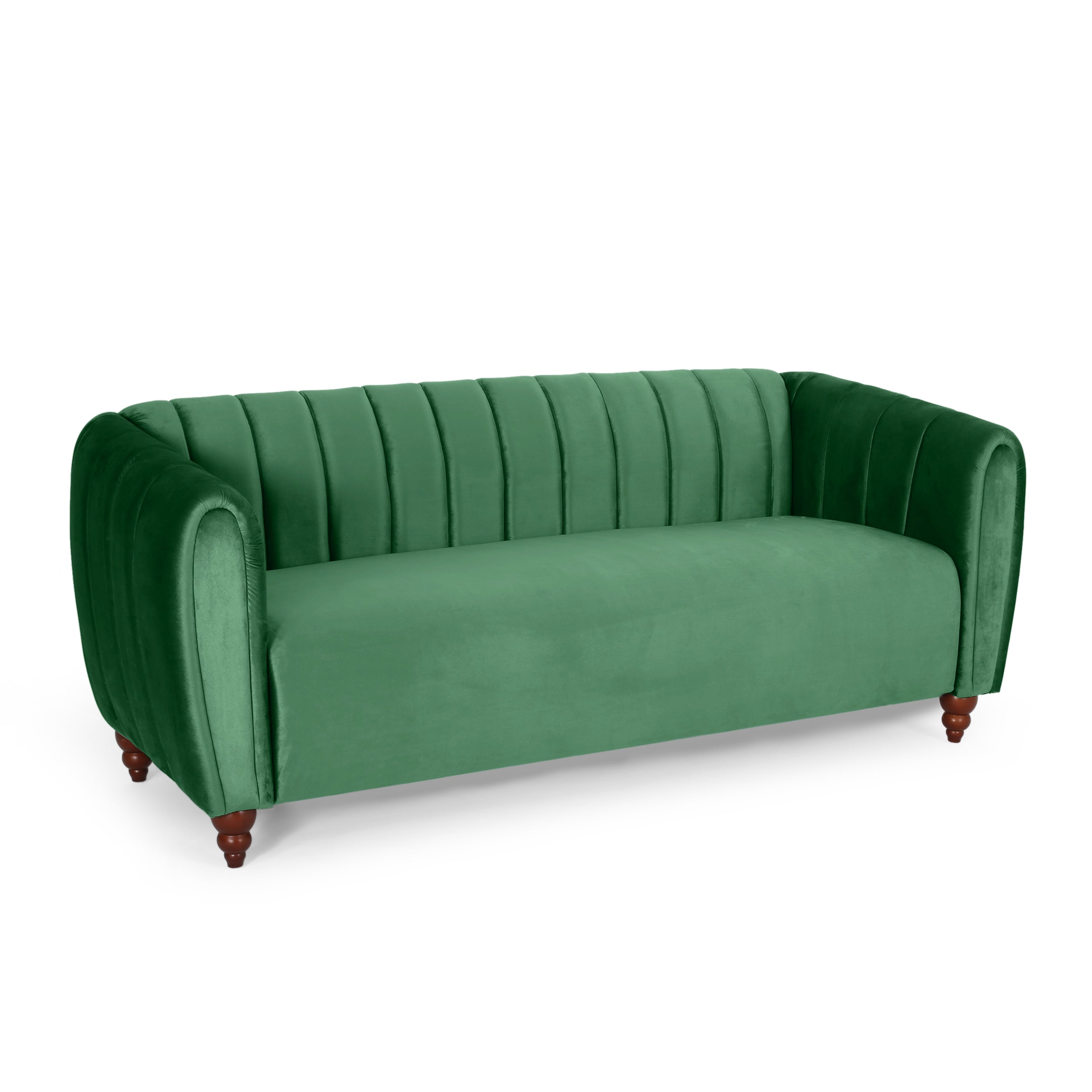 Worden Modern Glam Velvet Channel Stitch 3 Seater Sofa