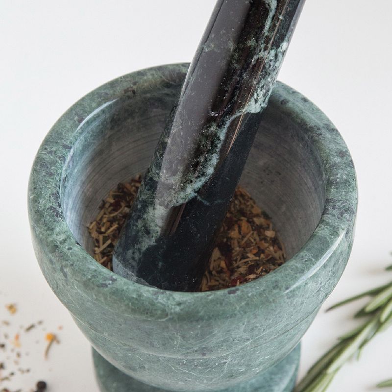 Fox Run Green Marble Mortar and Pestle