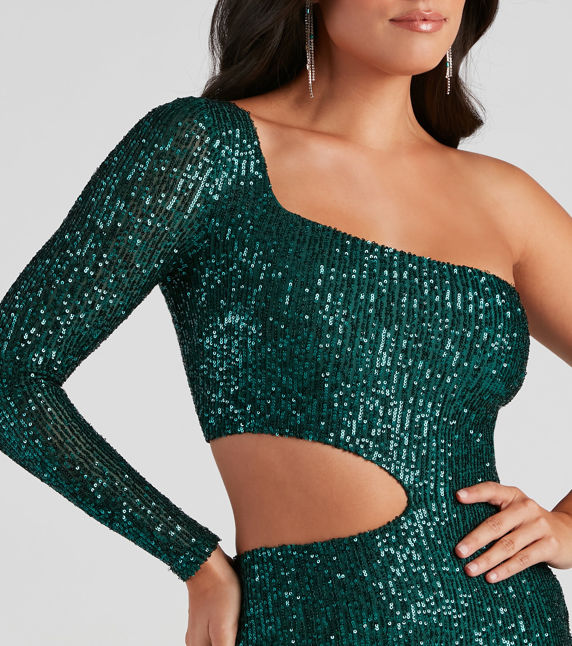 Sparkle Party Sequin One-Shoulder Mini Dress