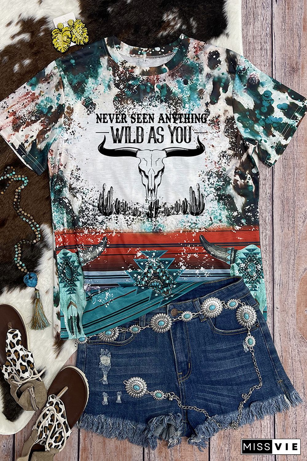 Wild As You Tie Dye Bleach Graphic Tee