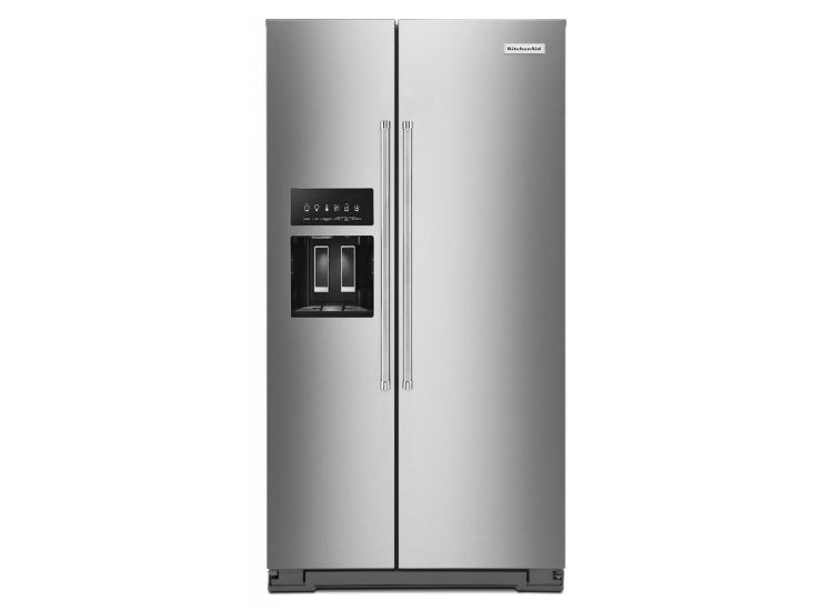 KitchenAid ADA 19.9 Cu. Ft. PrintShield Stainless Steel Counter-Depth Side-By-Side Refrigerator With Exterior Ice And Water Dispenser