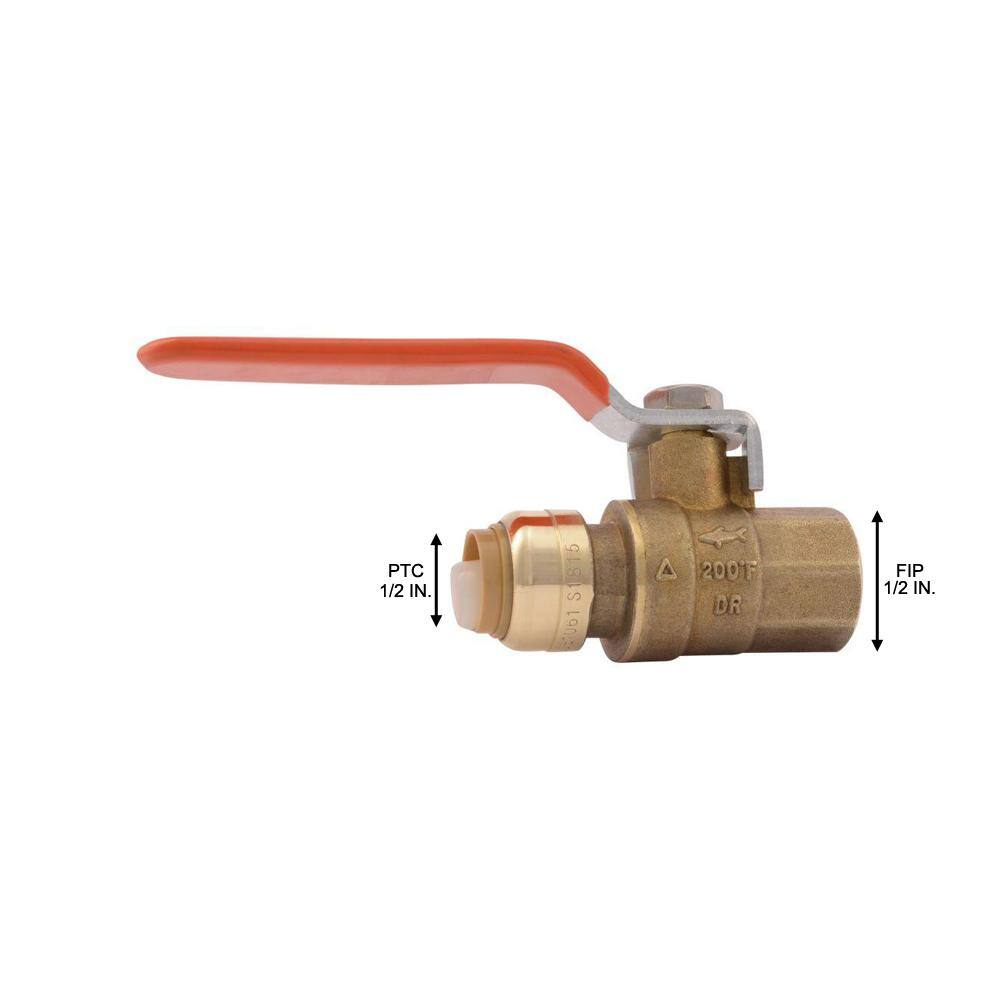 SharkBite 12 in. Push-to-Connect x FIP Brass Ball Valve 22182-0000LF