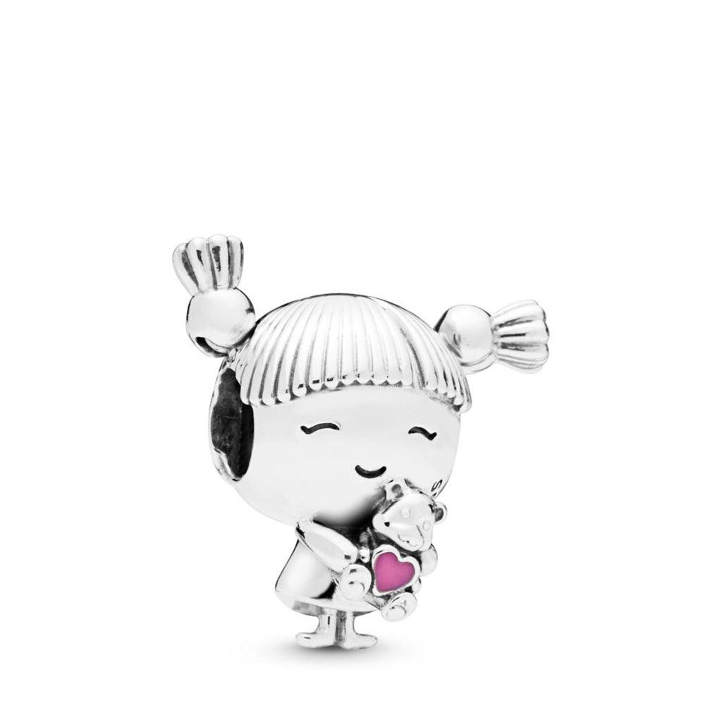 PANDORA  MOMENTS Girl with Pigtails Charm