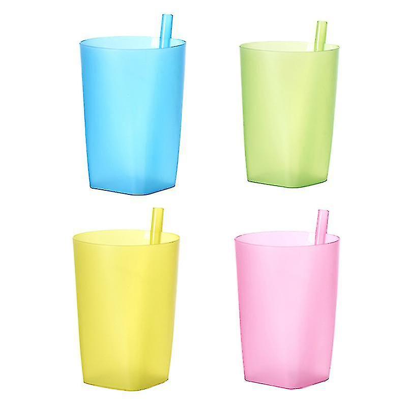 4pcs Kid Children Infant Baby Sip Cup With Built In Straw Mug Drink Solid Fe Aa Ew