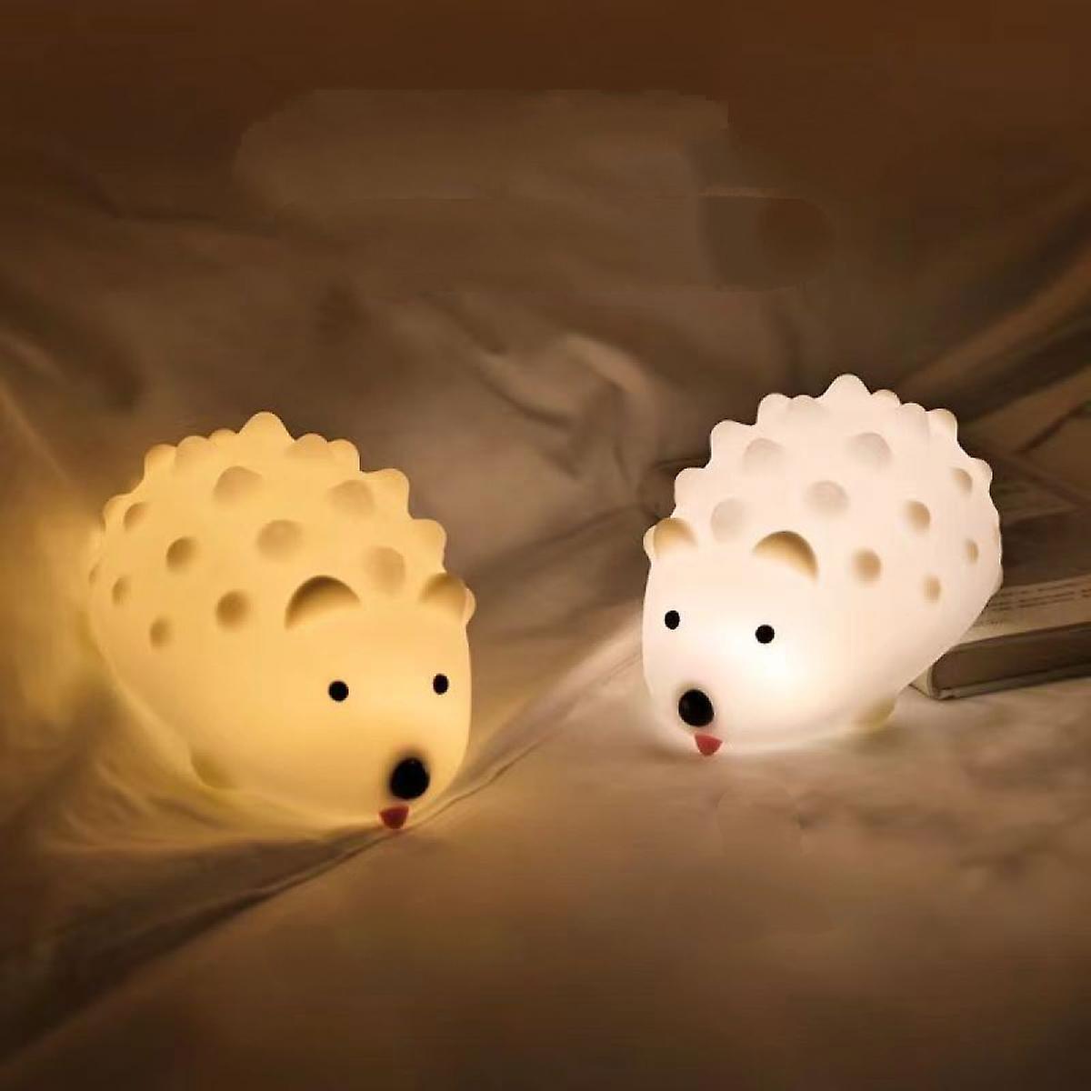 White Rechargeable Silicone Led Hedgehog Night Light