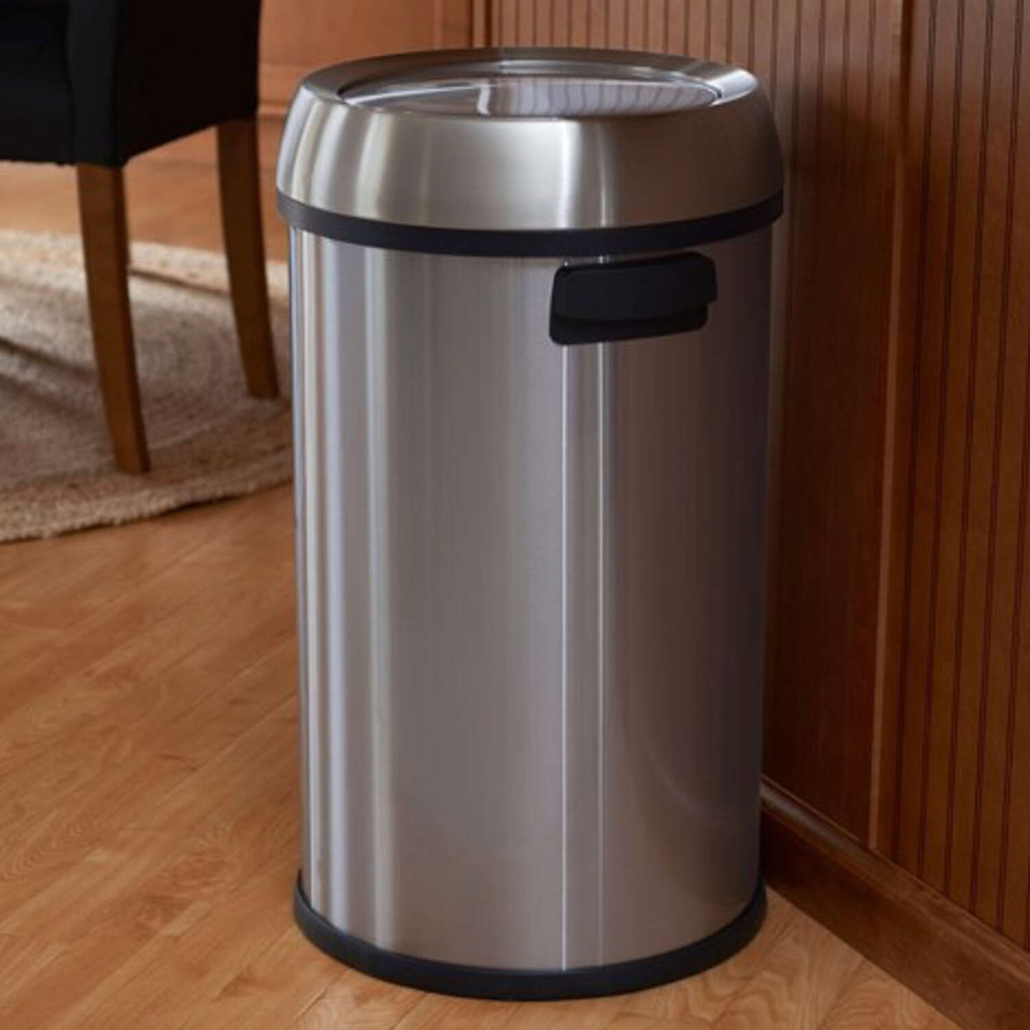 Household Essentials Napa 17 gal Silver Stainless Steel Swing Cover Commercial Wastebasket