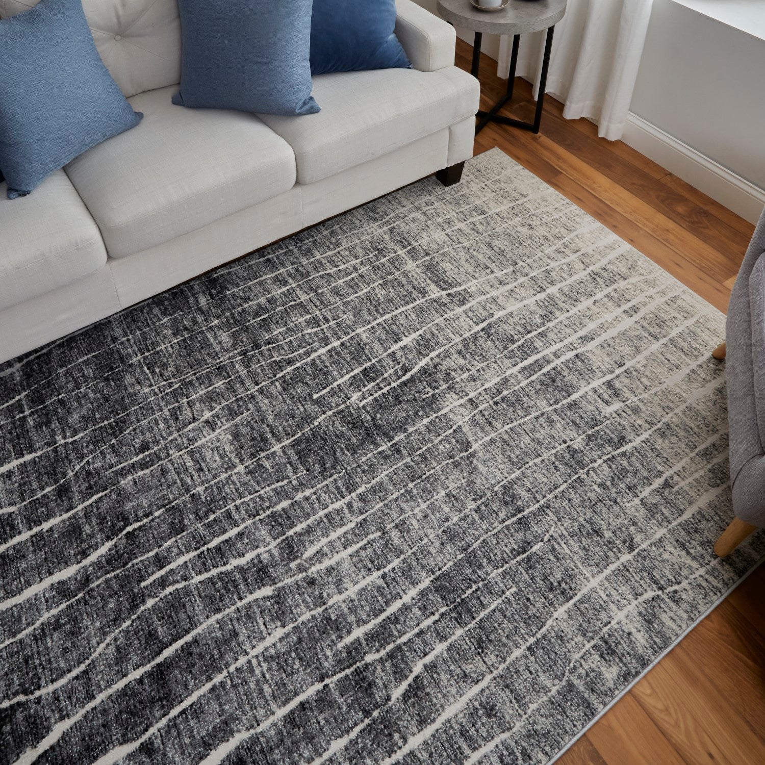 Kiba Abstract Black/Gray/Ivory Rug